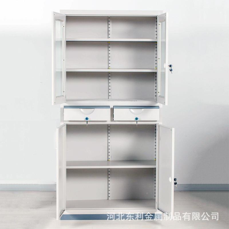 双门文柜40c资m玻件书璃柜员DL635工更衣柜带锁储物柜档案料柜窄