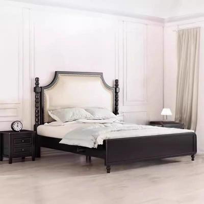 复古储物床欧式软包1.5单人床美木式实床18代双人KTJ床现简.约法