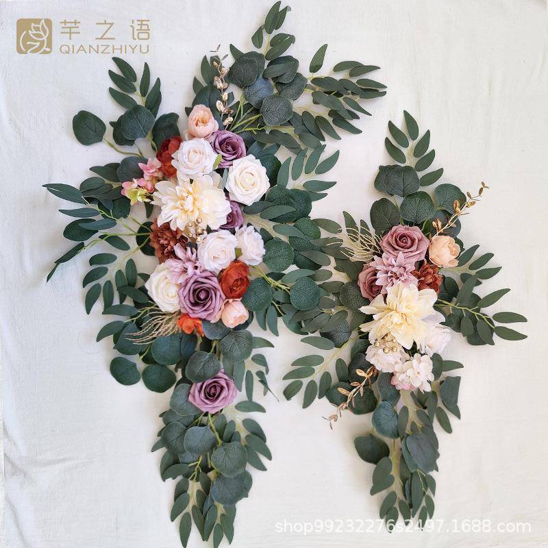 门花角花工仿真手花婚礼花艺拱门花楣水牌花装饰真VXR节庆饰仿品