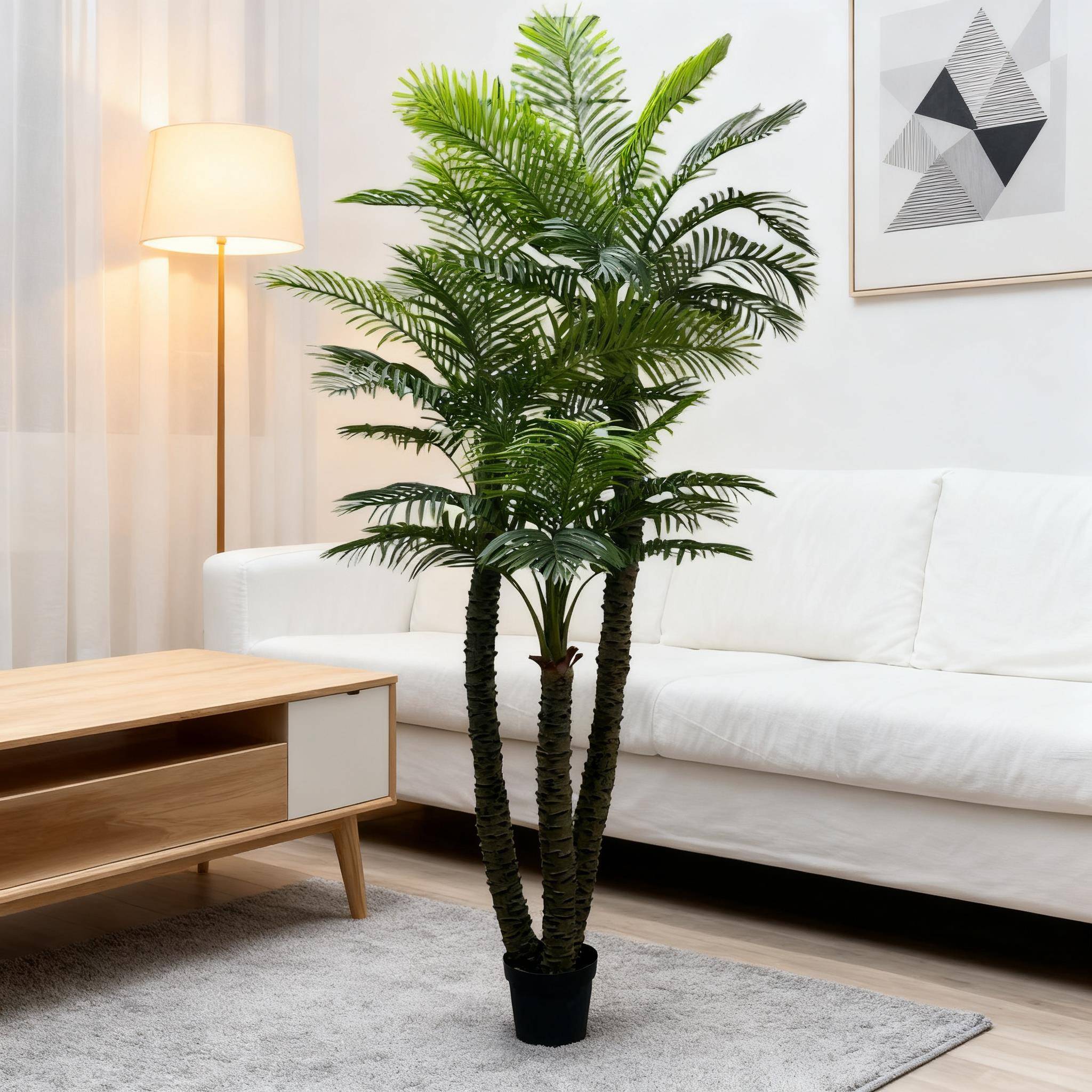 仿真植栽室内装物假绿植棕榈盆景客厅大型落地花仿饰盆生散尾yj葵
