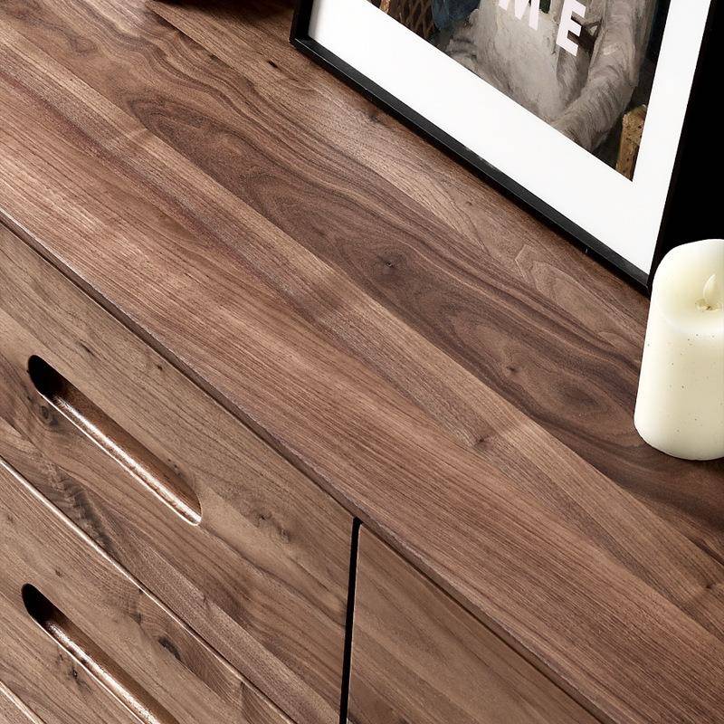 北美黑胡木电视柜全桃实OQO木九斗大容量储柜物现代简约抽收纳屉