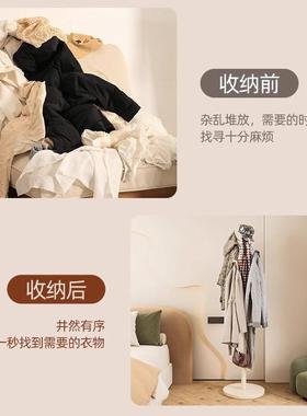实木衣架落地衣帽架卧衣式家DAF用挂架简易立榉木挂衣杆室内室挂