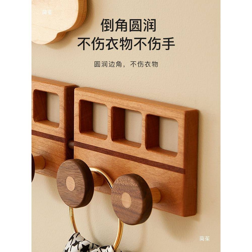 创玄意可爱实t$*&sdlz木挂钩卡儿衣童房入户门关墙壁挂架通衣帽架
