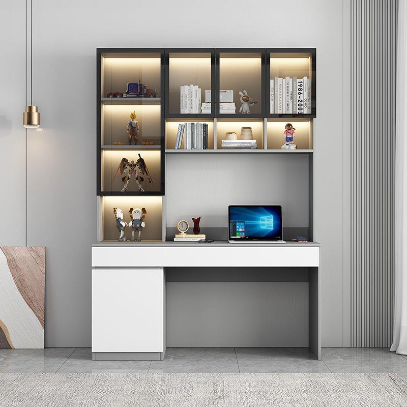 桌双ZEC人电脑桌书架桌一体桌轻奢办公桌书家用台式字桌写学生学