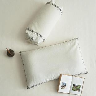 日式质朴麻棉苦荞+枕10%亚麻9双0%棉枕头四季款荞麦枕单人LCL护颈