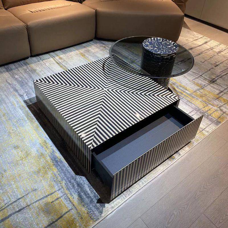 2025意式极简几大小组XXQ茶合简约现代轻奢客纹厅方茶形条几