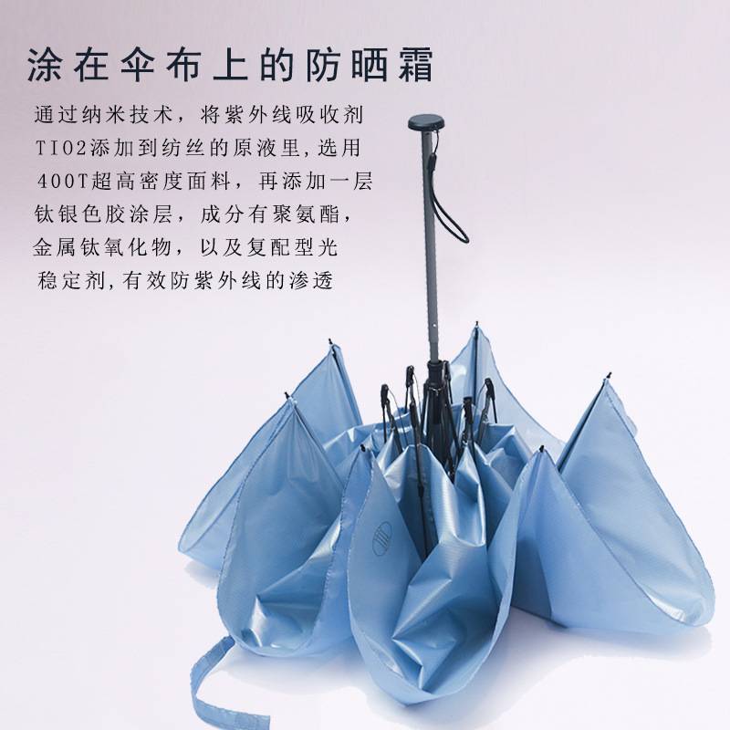110g纳米泼水超轻铅笔伞晴雨两用折叠防晒紫外线女小巧便携太阳伞