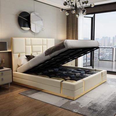 港式轻奢皮双人床1.82米卧主卧婚床后艺现代室储物2米xBTR米双人