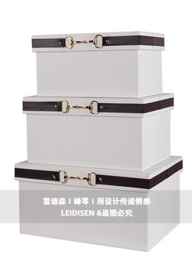 皮质收CPN纳帽箱杂物整理储盒样板间衣间客厅用家物盒摆件装饰盒