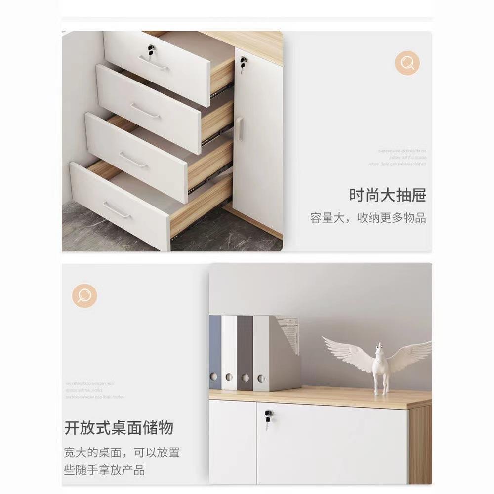 公司办公室文KZX件柜带矮储物柜柜档案资柜料柜木质锁子床头柜桌