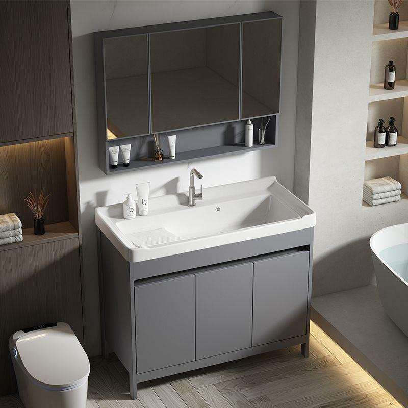 落地XIG式洗柜组阳合带太空铝衣陶瓷一体洗手台盆台室外搓衣板洗