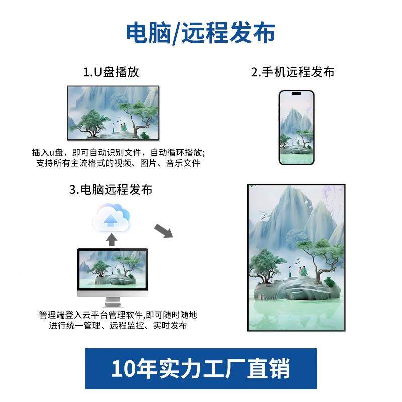 壁挂立一式广机清lcd79显示广告机