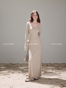 RICH IN CHEESE 茶香可颂【系列合集】修身显瘦针织连衣裙