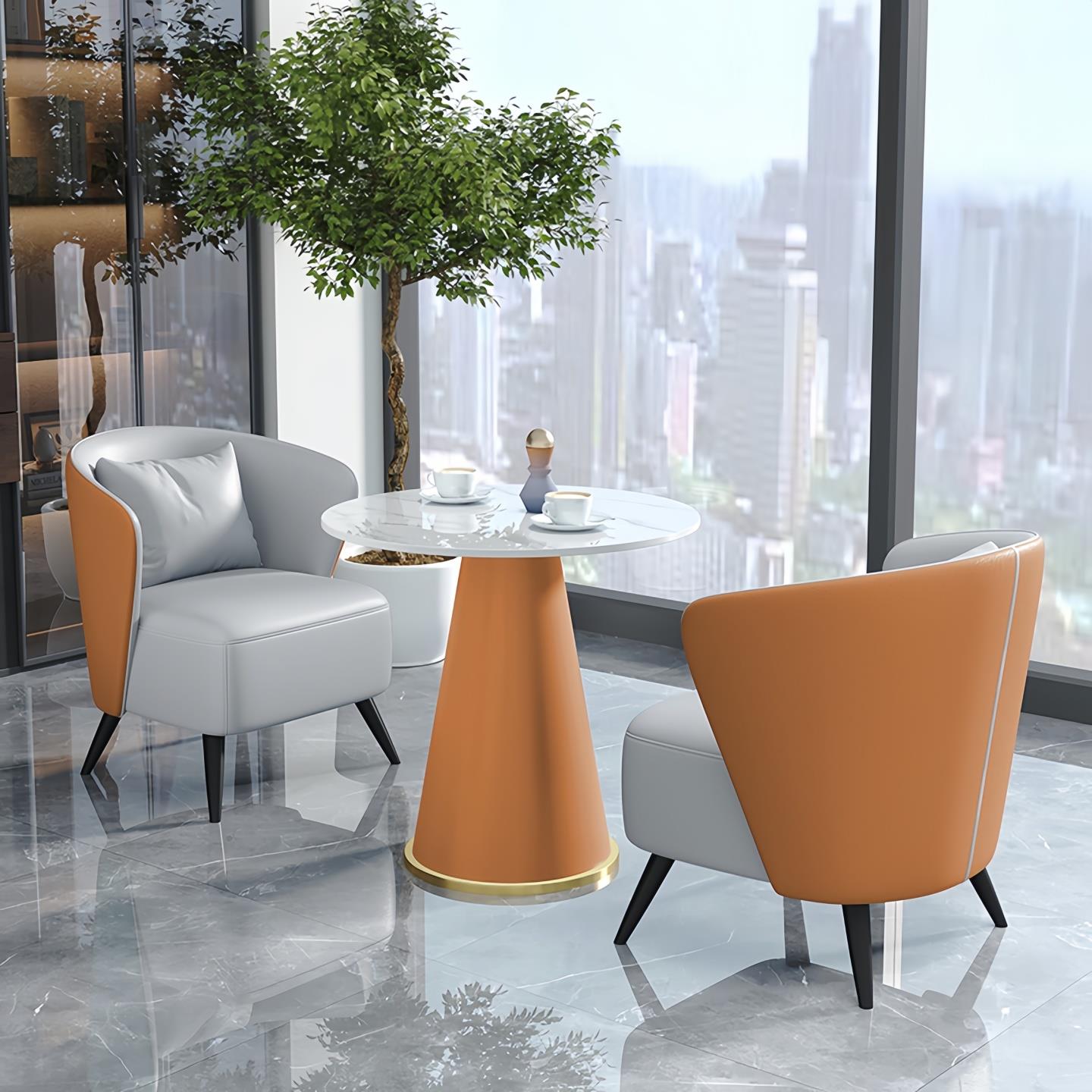 美容院会客售楼处办公室酒店商务接待沙发休息区休闲洽谈桌椅组合