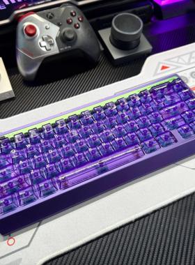 紫色透明键帽PC材质原厂高度适配nano68机械键盘透紫键帽