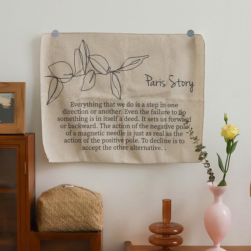 枝悟 法式覆古英文挂布 文艺家居装饰挂画 厨房餐布氛围道具