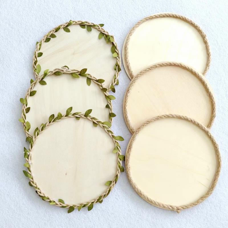 创意diy几何木板圆形方形木片底板主题墙面布置装饰手工制作材料