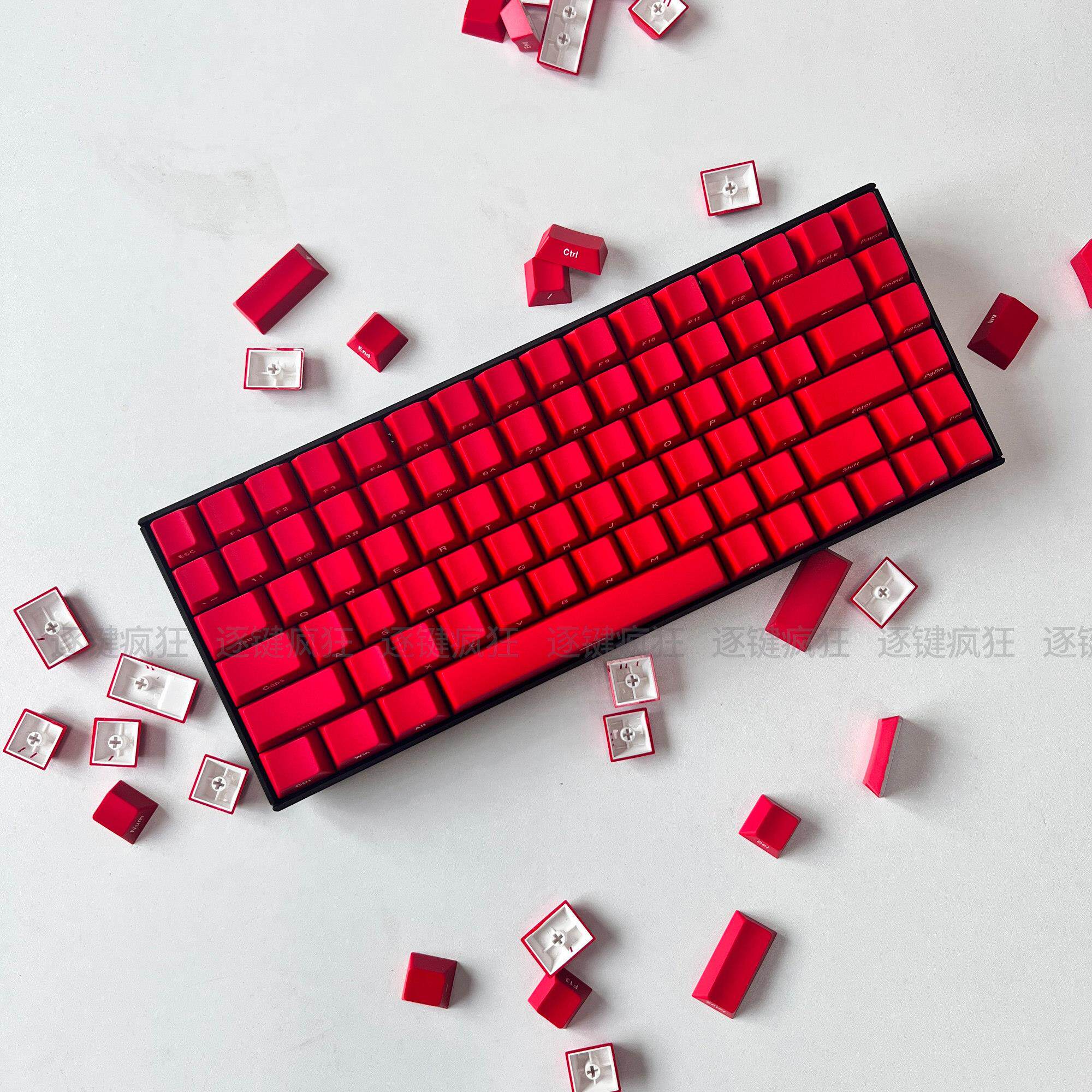 烈焰红色侧刻键帽二色原厂高度145键机械键盘帽适配Wooting atk68