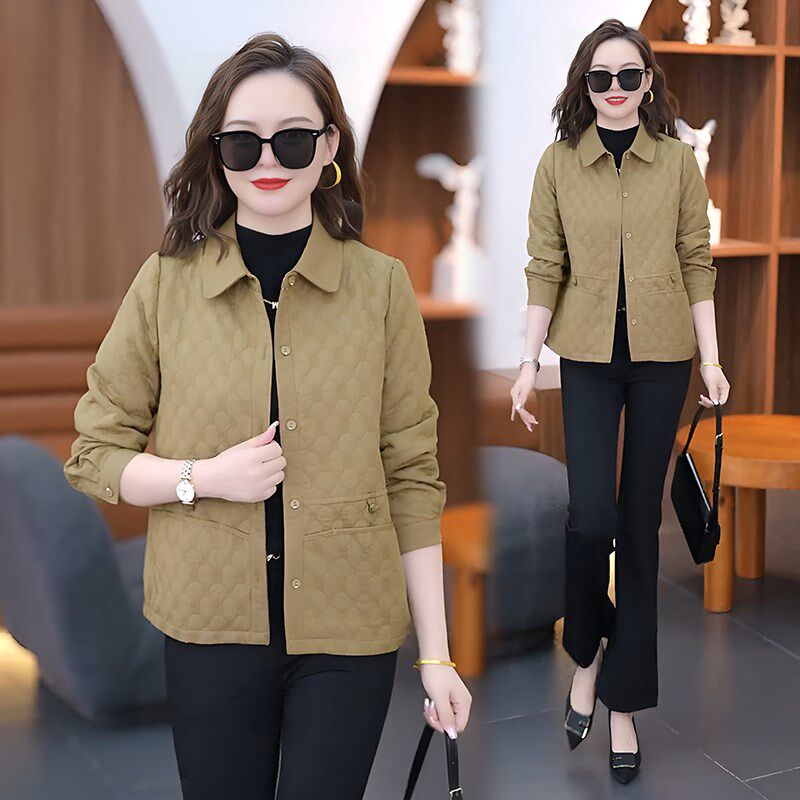 中年妈妈春装外套薄款2024新款中老年女春秋休闲上衣夹克风衣短款
