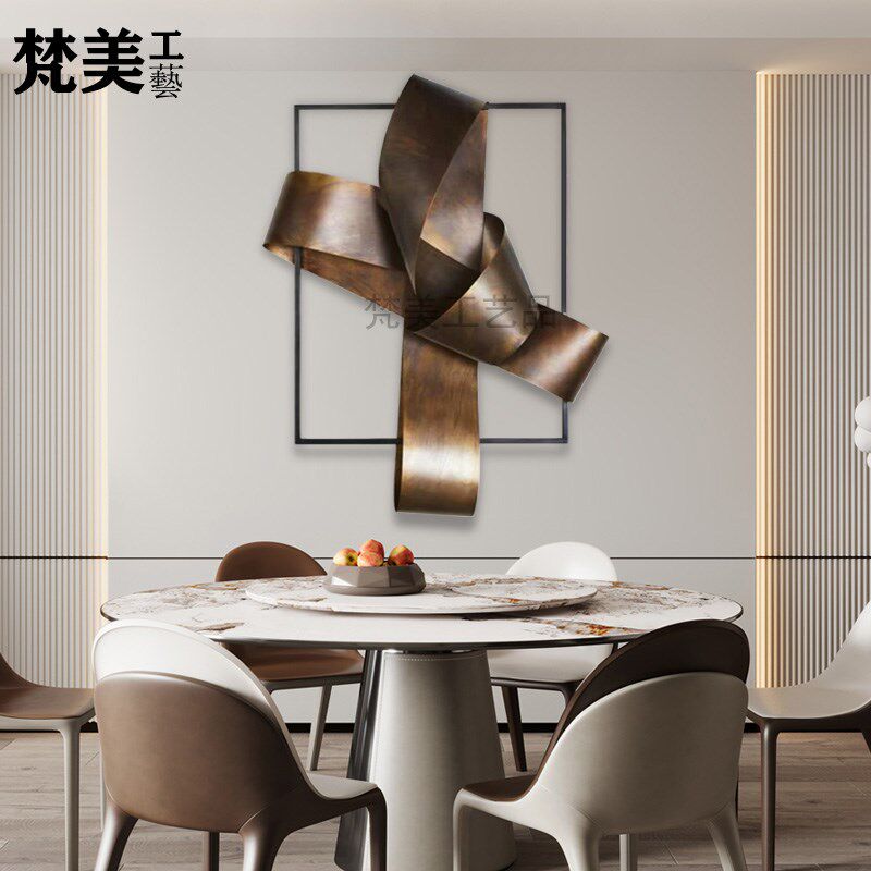 现代客厅墙面装饰挂件立体简约铁艺金属壁饰做旧艺术品手工壁挂
