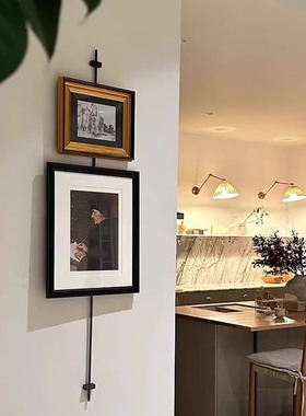 高端铁艺金属吊杆装饰画 画玄关法式墙面客厅卧室壁饰挂画 画素描