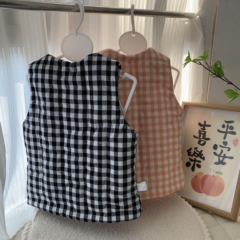 手工棉花马夹秋冬保暖马甲背心妈妈装不加厚两面穿棉花袄女士棉服