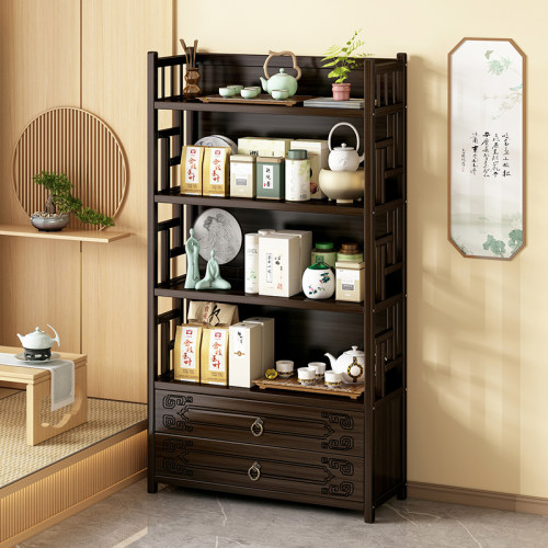 茶柜茶架子置物架家用客厅茶水柜茶台茶H桌边柜茶室茶叶茶具收纳