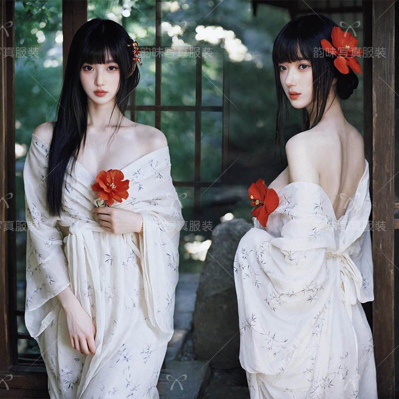 影楼新款个人清冷感写真照服装新中国风中式连衣裙艺术照摄影服装
