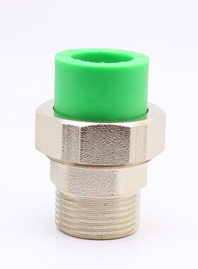 PPR铜外丝d活接 20 25 32 绿色家装地暖暖气专用4分6分1寸外牙活