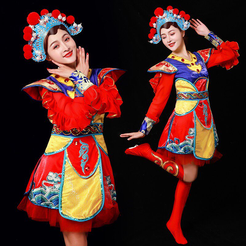 打鼓服演出服女成人现代秧歌服民族戏服中国风腰鼓水鼓开场舞蹈服