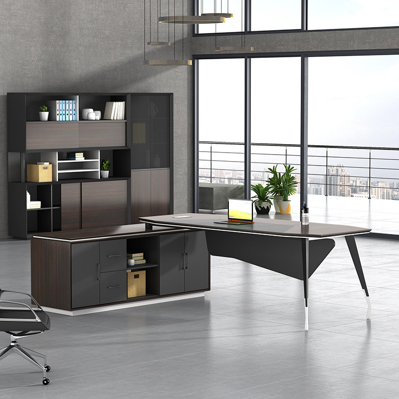 老板桌组装大气办公室总裁桌时尚单人总经理桌高档房产中介办公桌