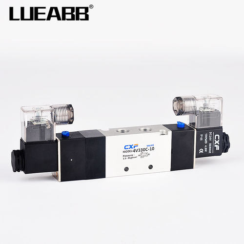 气动亚德客4V330C-10电磁阀三位五通中封换向阀气阀AC220V DC24V