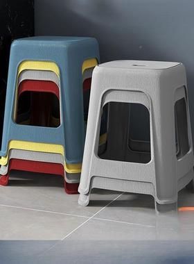 加厚家用塑料凳子餐椅成人塑凳板胶高凳方熟胶经凳济型客厅94081