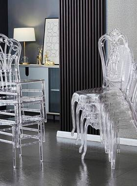 亚克力明水晶椅酒店宴会RDF椅庆礼堂婚户活外动塑料拿破透仑竹节