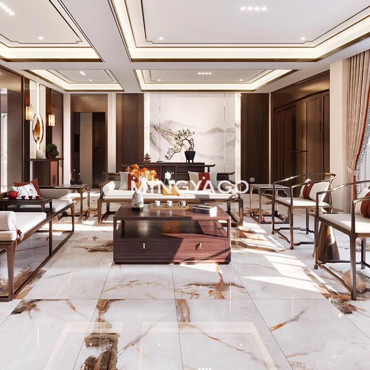 别墅轻NSP大板瓷奢砖7兰50x间1500新中式客厅大理石地砖卫生墙砖