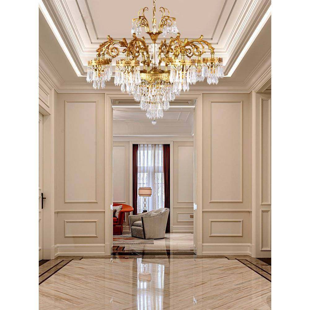 全铜客水晶吊灯房法式创厅意011轻奢卧室餐厅梯走廊书房楼间欧式,家装灯饰光源,智能吊灯,淘宝优惠券,粉丝福利购,淘宝优惠卷