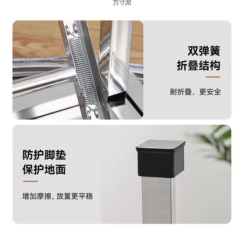 加厚不锈钢折叠桌子圆吃饭用折叠多功能夜JFQ市形排大档酒席餐桌