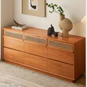 北樱木全实木斗美柜边柜储物收纳柜桃现简约九斗代柜抽屉式 收无品