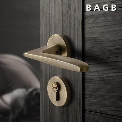 AGB青古铜门272锁中式式室内木门执锁具磁吸美静音卧B室门锁三件