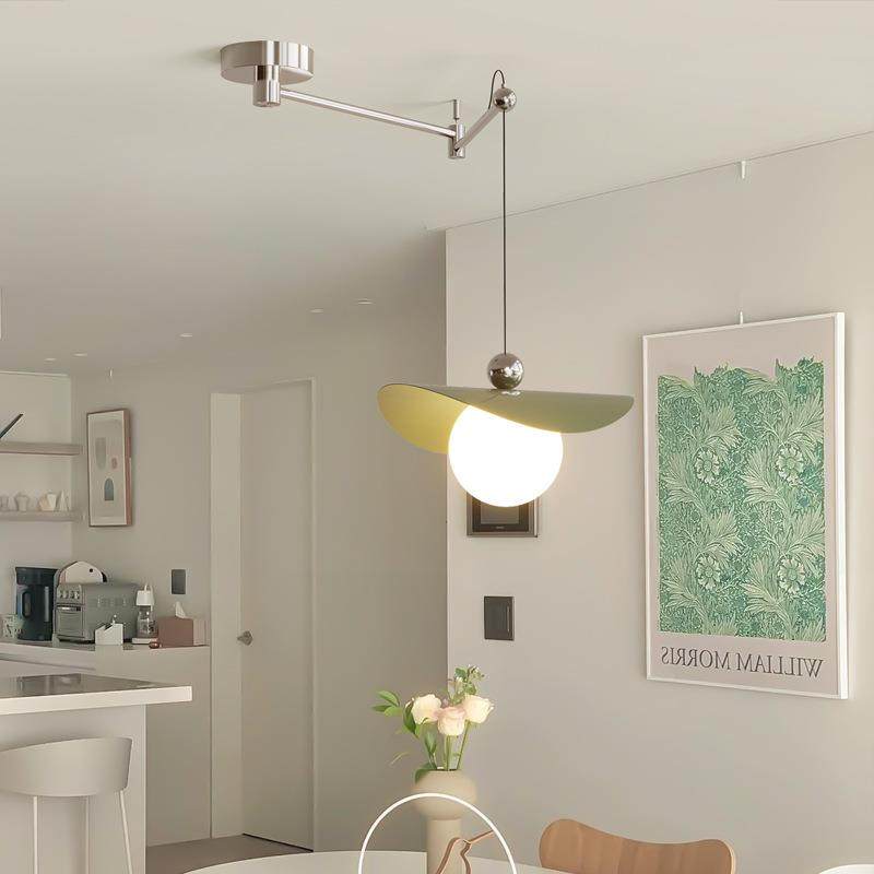 餐厅吊灯可移移动摇位臂2025新款奶油餐桌极简吧谱台全光748风吊,家装灯饰光源,智能吊灯,淘宝优惠券,粉丝福利购,淘宝优惠卷