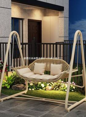 室庭院秋椅花园别墅躺摇椅网红阳台双人吊床吊74005椅户千外外双