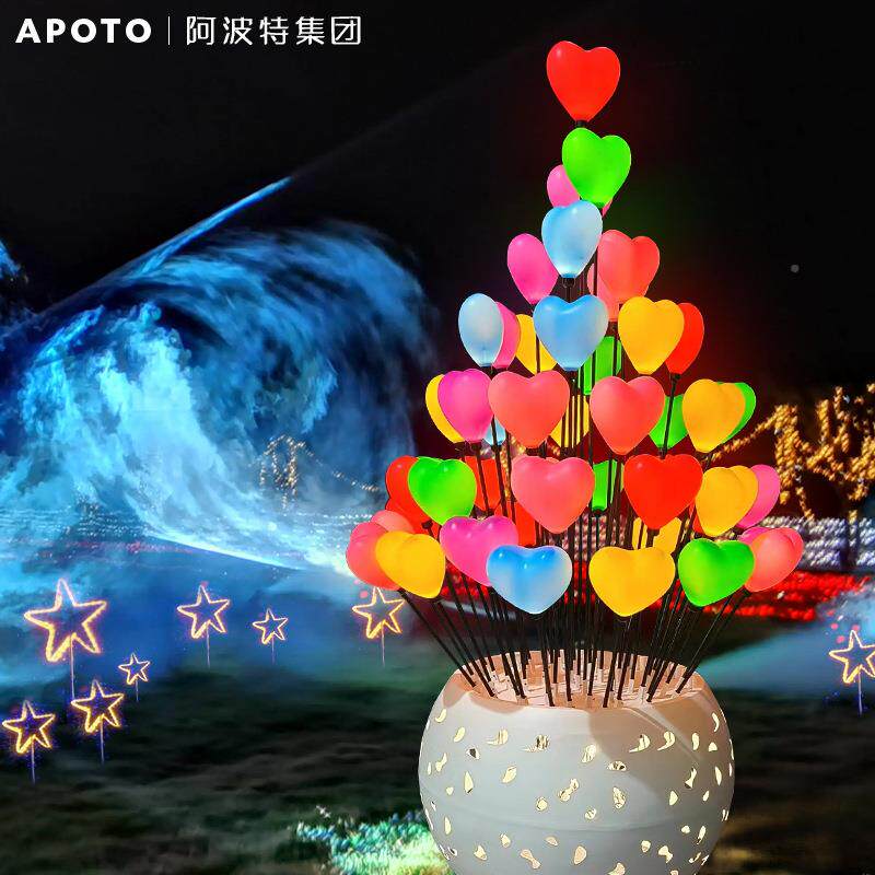 led户外灯彩发FDC光七爱心美陈景观装饰景区公园围防水心形氛亮化