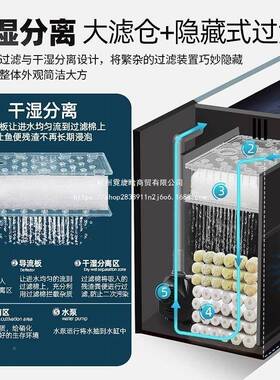 流缸2溪款025新桌面缸鱼超BDA白玻璃侧滤生态造景中小型鱼缸水族