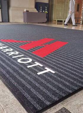 KJB公司门口进毯酒店入户门垫门地垫商长地写字楼嵌字地logo门口