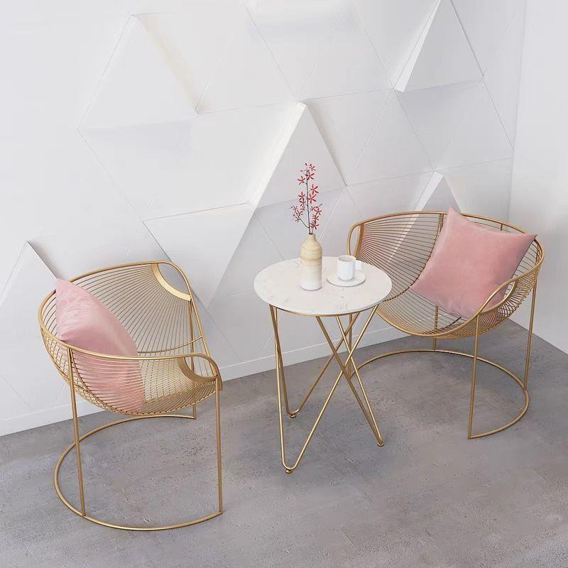 阳台桌椅件套网红家用轻奢小圆桌椅茶几MPI子组合三简约艺庭院铁