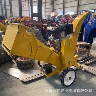 柴油电启树枝碎机枯木秸秆UYT粉牧竹草打碎机毛藤条果园碎枝机厂