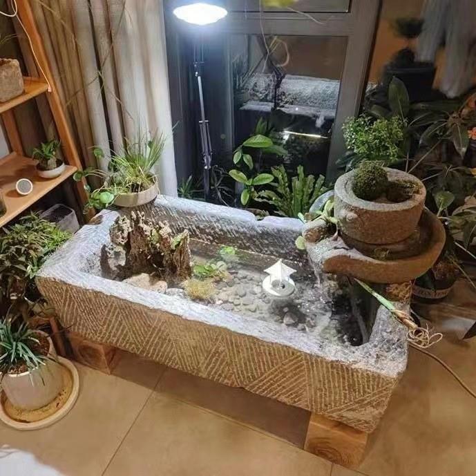 石无品牌/盆槽花盆造石景摆件老牛槽猪槽槽马庭院花盆摘复古老石