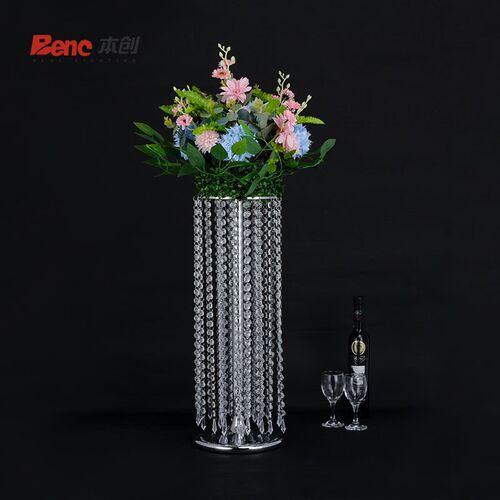现货热卖欧式浪漫婚o庆水晶花架西餐主桌装饰摆件婚礼路引金属花