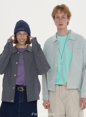 rsminus男女同款宽松简约休闲格子长袖衬衫2026年春季新款衬衣潮