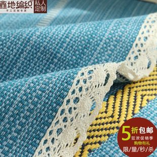 棉麻沙发垫实木 鑫地编织 四季 通用老粗布沙发巾北欧防静电可定制